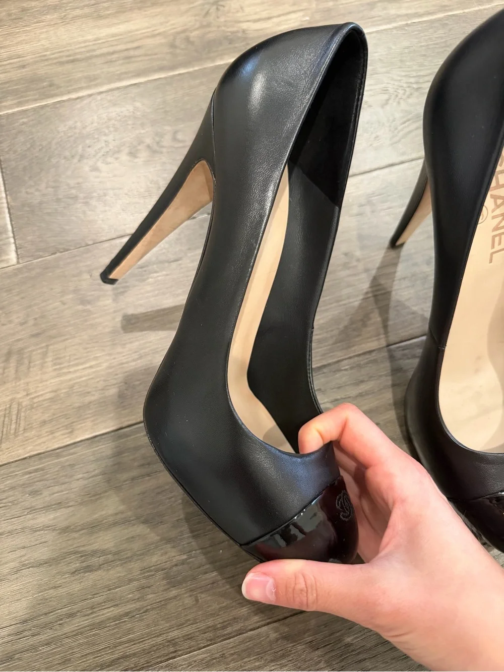 Authentic CHANEL Black Leather Pump